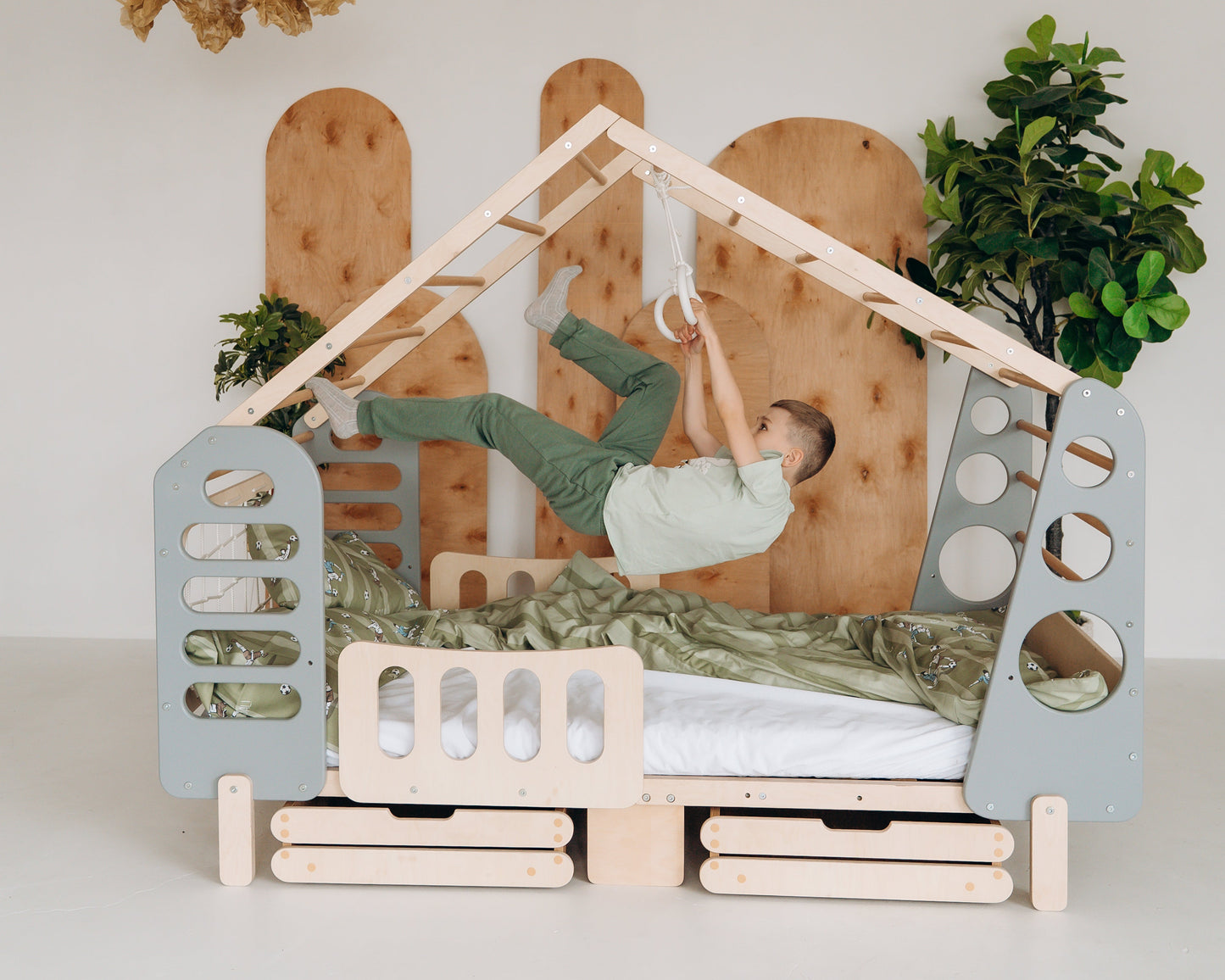 Montessori House Bed “Luna” – Handmade Plywood Frame – TatkoPlay