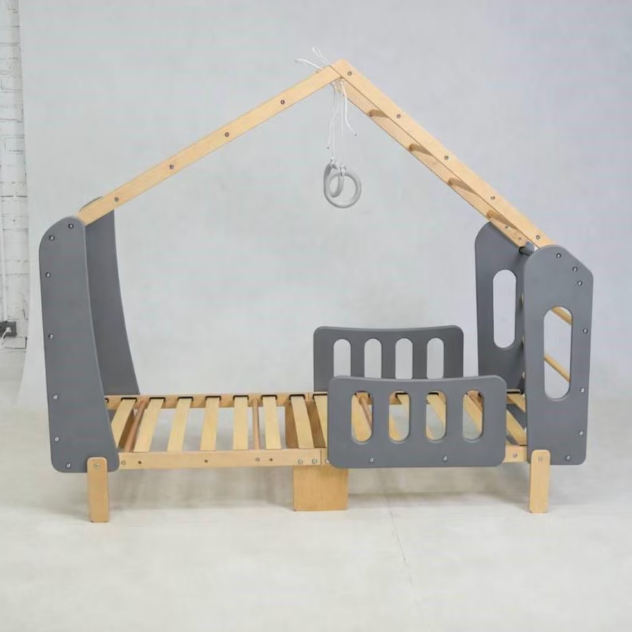 Laconic Montessori House Bed with Monkey Bars & Gym Rings