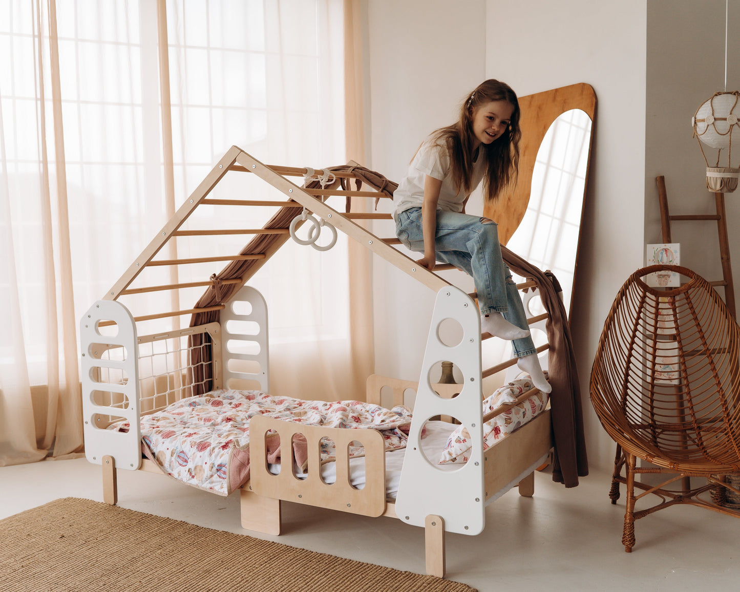 Montessori House Bed “Luna” – Handmade Plywood Frame – TatkoPlay