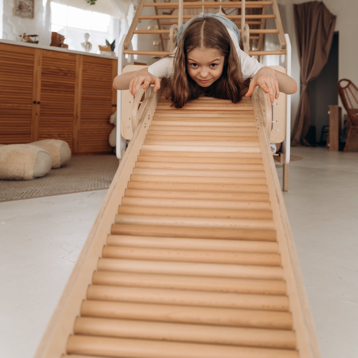 Rolling Slide, Indoor Playground Montessori Baby Gift for Toddler