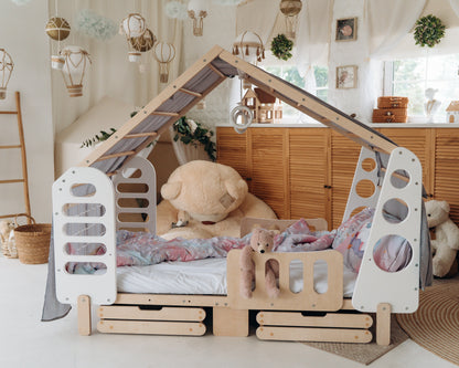 Montessori House Bed “Luna” – Handmade Plywood Frame – TatkoPlay