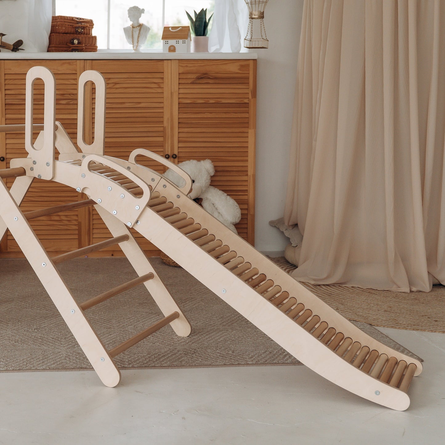 Rolling Slide, Indoor Playground Montessori Baby Gift for Toddler