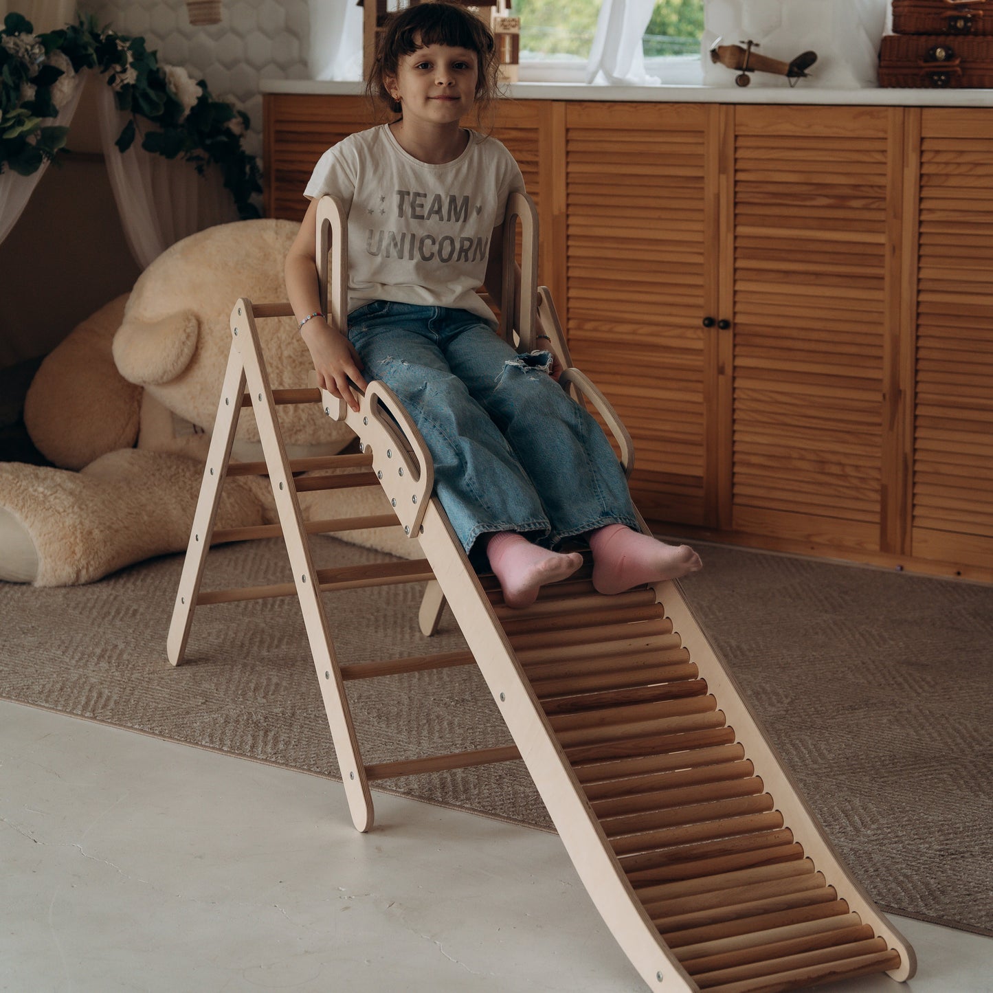 Rolling Slide, Indoor Playground Montessori Baby Gift for Toddler