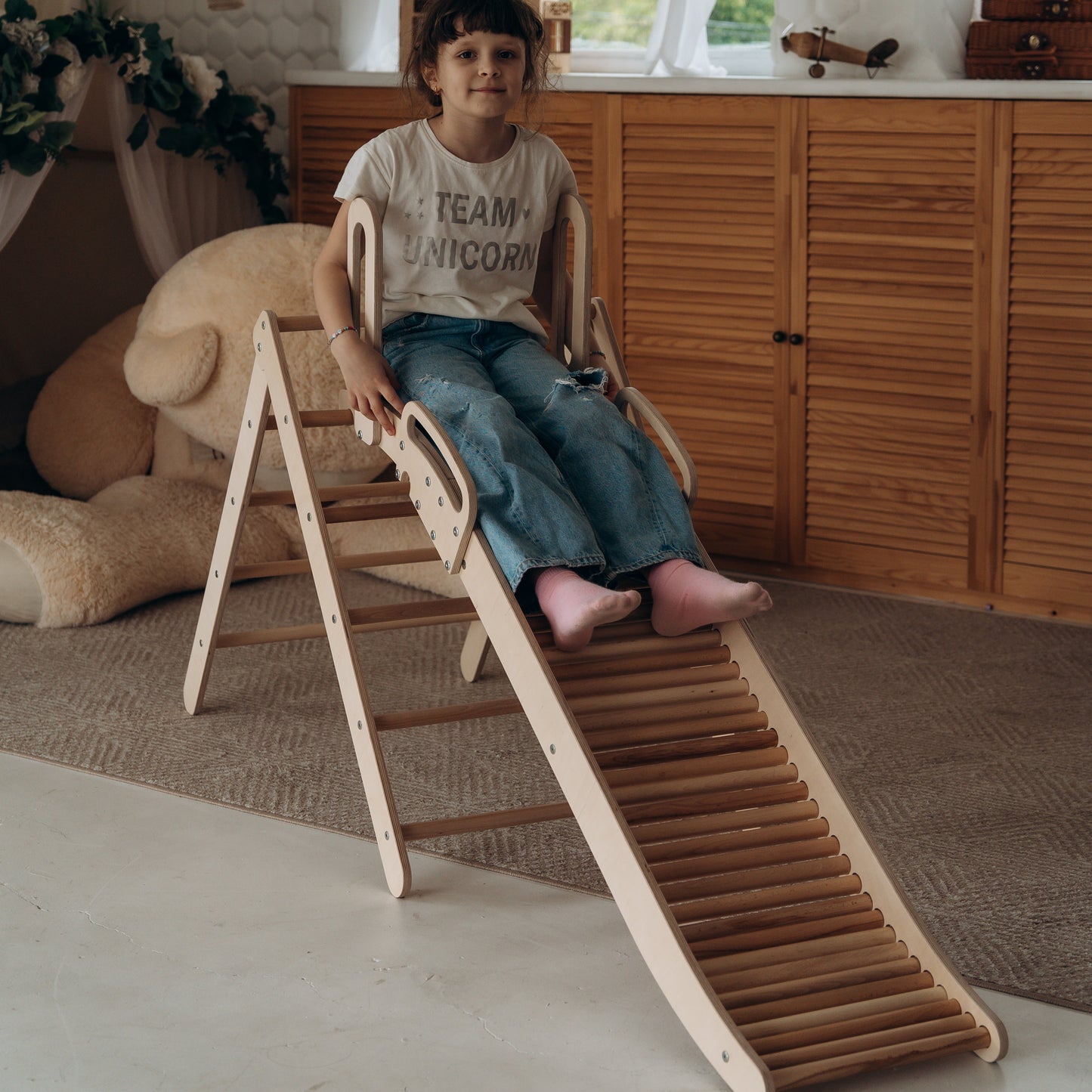 Rolling Slide, Indoor Playground Montessori Baby Gift for Toddler