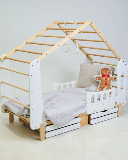 Laconic Montessori House Bed with Monkey Bars & Gym Rings